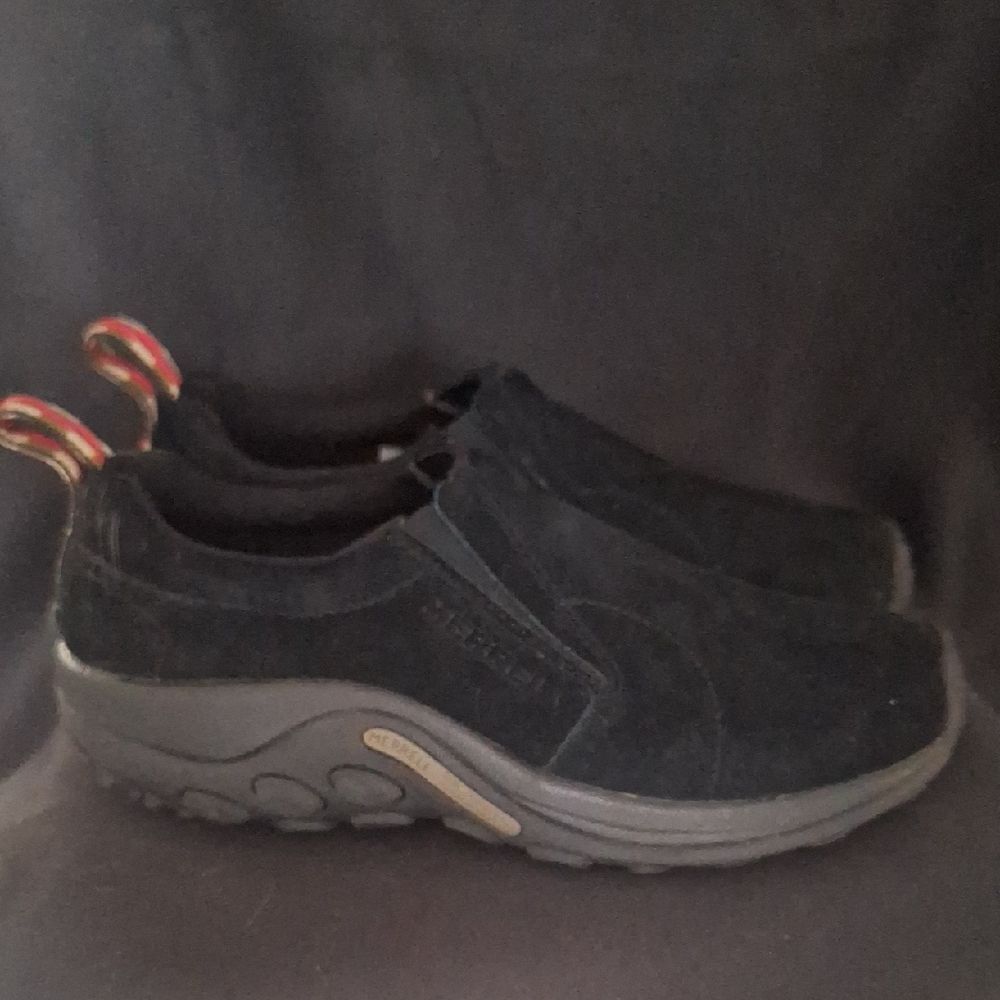 Merrell black suede Jungle Moc slup on hiking/walking shoe womens size 10